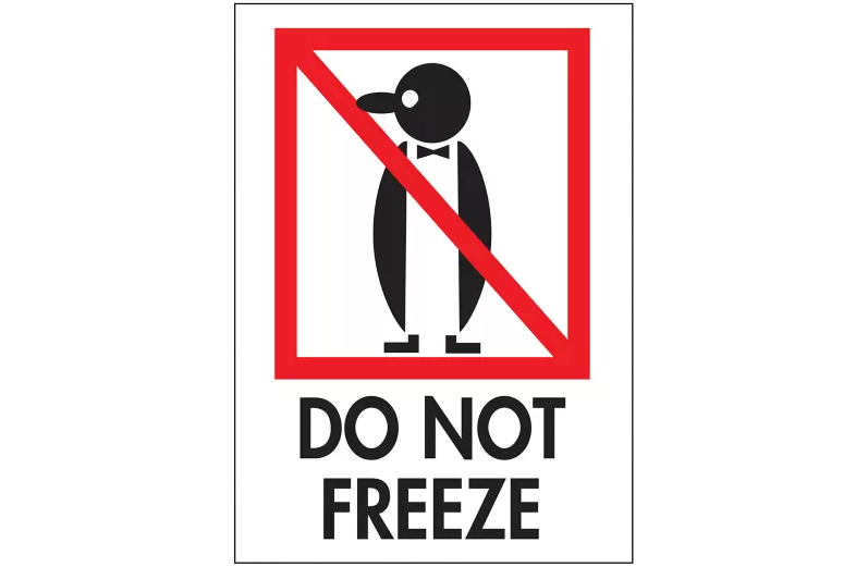 International Safe Handling Labels - "Do Not Freeze", 3 x 4"