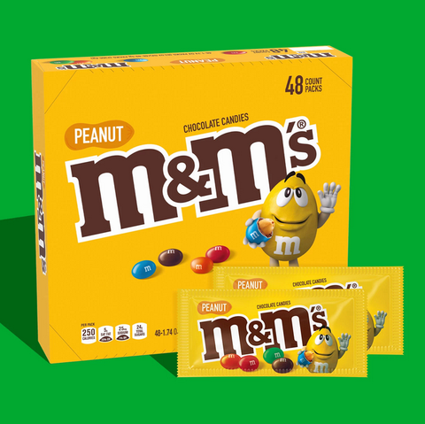 M&M'S Peanut Milk Chocolates Full Size Chocolate Candy Bulk Candy (1.74 oz. 48 ct.)