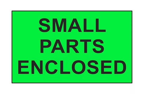 "Small Parts Enclosed" Label - 3 x 5"