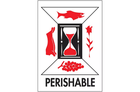 International Safe Handling Labels - "Perishable", 3 x 4"