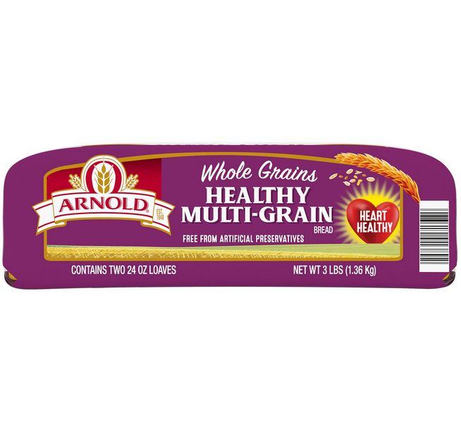 Arnold Whole Grains Healthy Multigrain Bread (24oz per 2pk)
