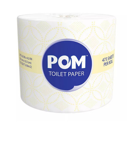 POM Bath Tissue, Septic Safe, 2-Ply, White (473 sheets/roll, 45 rolls)