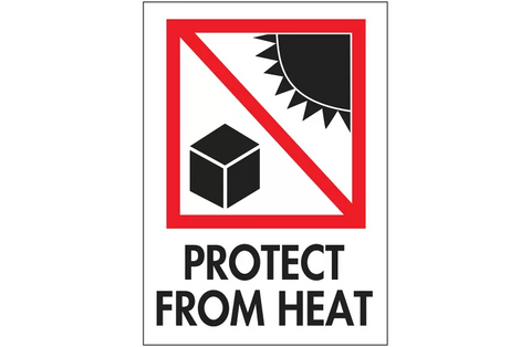 International Safe Handling Labels - "Protect from Heat", 3 x 4"