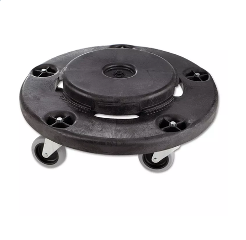 Rubbermaid Commercial Brute Round Twist On/Off Trash Can Dolly, 250 lb. capacity (Black)