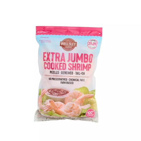 Wellsley Farms Extra Jumbo Cooked Shrimp. 1.5 lbs.