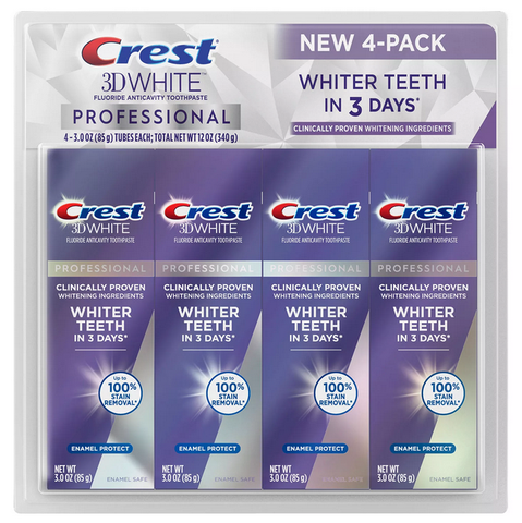 Crest 3D White Professional Enamel Protect Toothpaste (3 oz. 4 pk.)