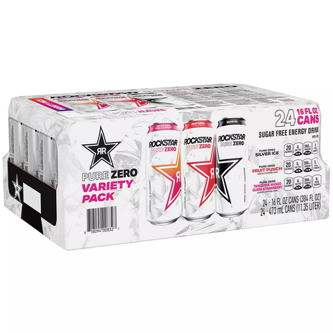 Rockstar Pure Zero Sugar Free Energy Drink Variety (16 fl. oz. 24 pk.)