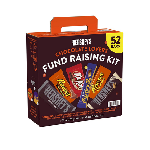 Hershey Chocolate Lovers Chocolate and Peanut Butter Assortment Candy Bars. Bulk Fundraising Kit (79.54 oz. 52 ct.)