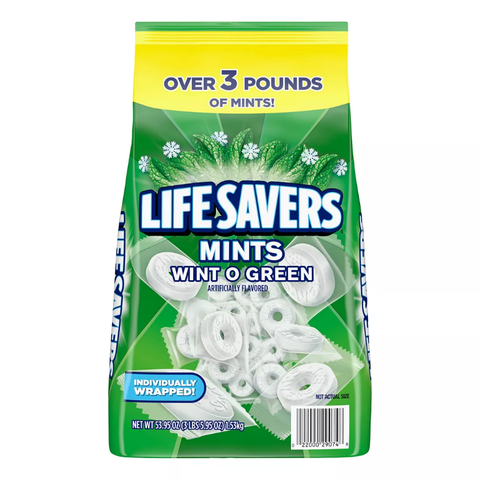 Life Savers Wint O Green Breath Mints Bulk Hard Candy. 53.95 oz.