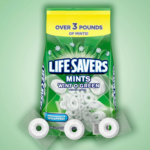 Life Savers Wint O Green Breath Mints Bulk Hard Candy. 53.95 oz.