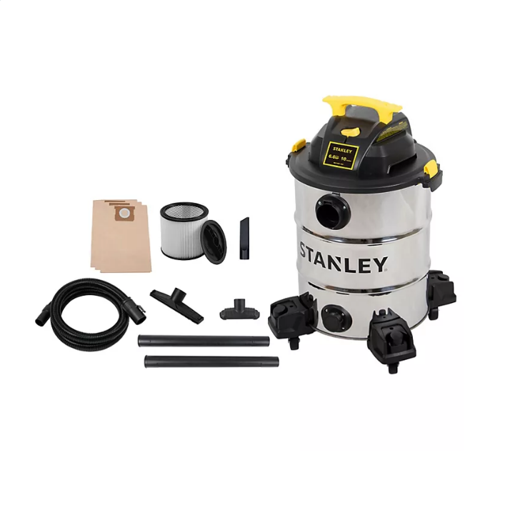 Stanley 8 Gallon 6 Horse Power Stainless Steel Wet/Dry Vacuum