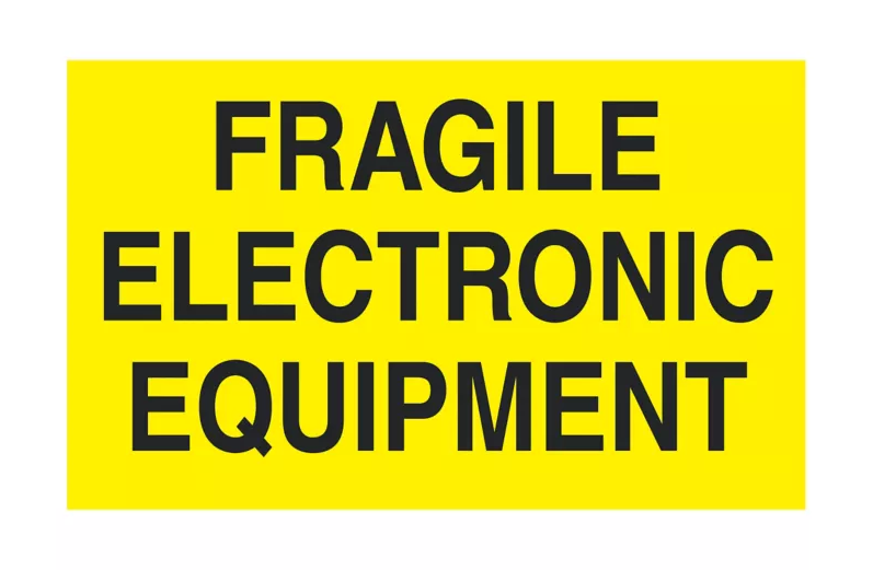 "Fragile Electronic Equipment" Label - 3 x 5"