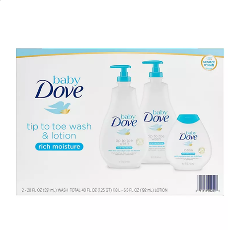 Baby Dove Wash and Lotion (2 - 20 fl. oz. & 1 - 6.5 fl. oz.)
