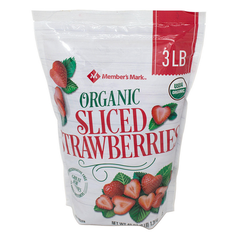 Members Mark Organic Sliced Strawberries. Frozen (3 lbs.)
