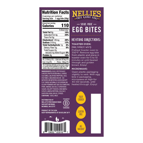 Nellie's Free Range Bacon and Pepper Jack Sous Vide Egg Bites