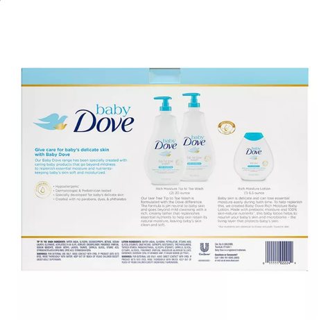 Baby Dove Wash and Lotion (2 - 20 fl. oz. & 1 - 6.5 fl. oz.)