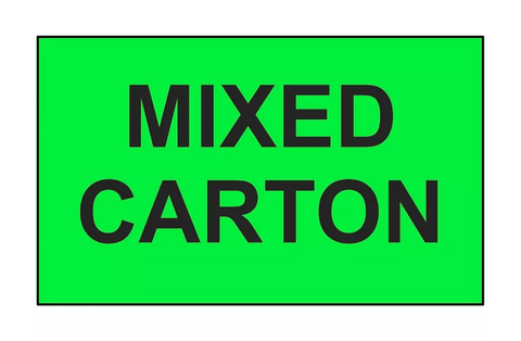 "Mixed Carton" Label - 3 x 5"