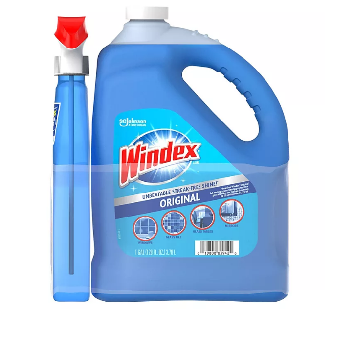 Windex Glass Cleaner with Ammonia-d, 32 Oz. Trigger Spray Bottle (Pack of 6)