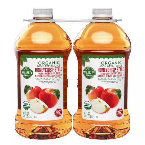 Wellsley Farms Organic Honeycrisp Apple Juice. 2 pk. 96 oz.