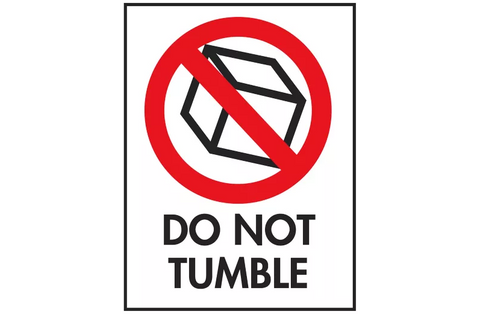 International Safe Handling Labels - "Do Not Tumble", 3 x 4"