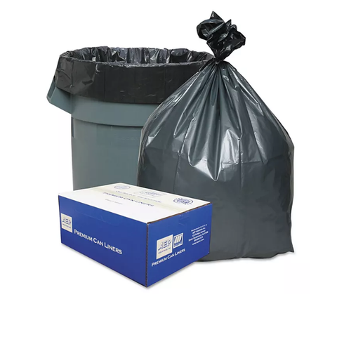 Platinum Plus Can Liners, 60 gal, 1.55 mil, 39" x 56", Gray (50 ct.)