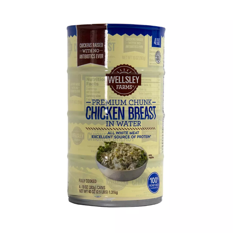 Wellsley Farms Premium Chunk Chicken Breast in Water. 4 ct.