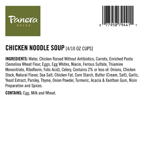 Panera Chicken Noodle Soup. 4 pk. 10 oz.