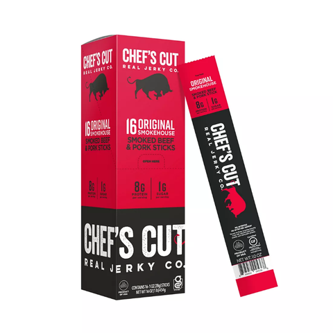 Chef's Cut Original Smokehouse Beef-Pork Meat Stick. 16 ct. 1 oz.