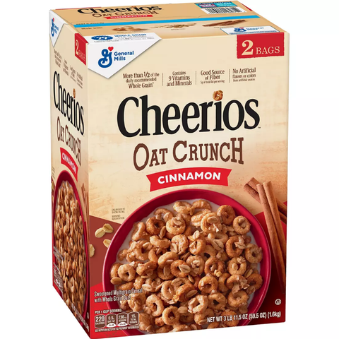 Cheerios Cinnamon Oat Crunch Cereal. 3 lbs.