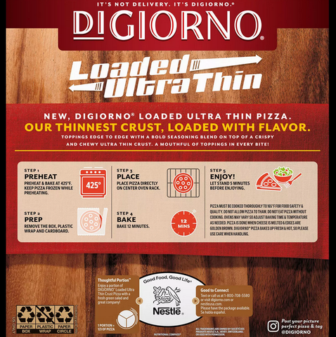 DiGiorno Loaded Carnivore Ultra Thin Pizza. Frozen (3 pk.)