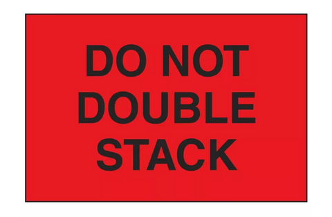 Jumbo Pallet Protection Labels - "Do Not Double Stack", 8 x 10"