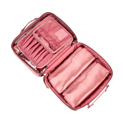 Tartan + Twine Deluxe Weekender Case. Pink Velvet - 6 Piece Set