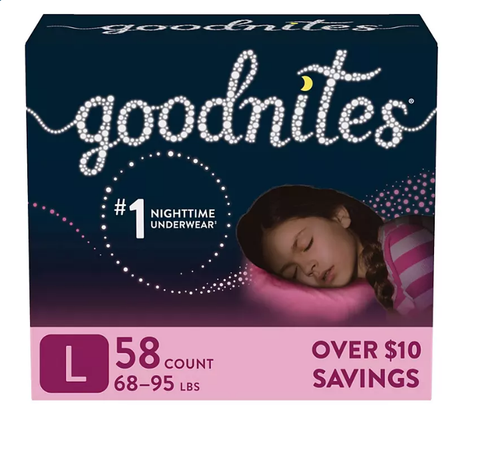 Goodnites Bedtime Underwear for Girls (Choose Your Size)