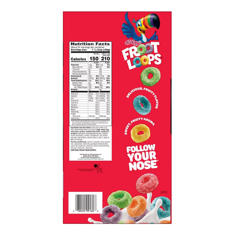 Kelloggs Froot Loops Cereal - 43.6 Ounce
