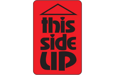 Fluorescent Shipping Labels - "This Side Up", 2 x 3"