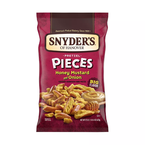 Snyder's Honey Mustard & Onion Pretzel Pieces. 22 oz.