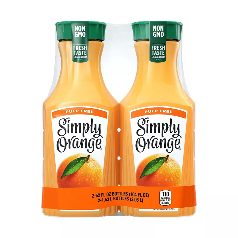 Simply Orange Mini Pulp Free Orange Juice - 4 pk - 8 oz btl