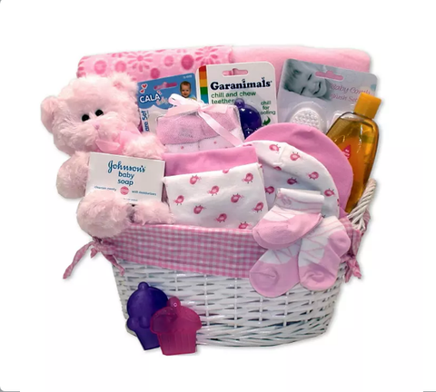 Simply Baby Necessities Gift Basket in Pink