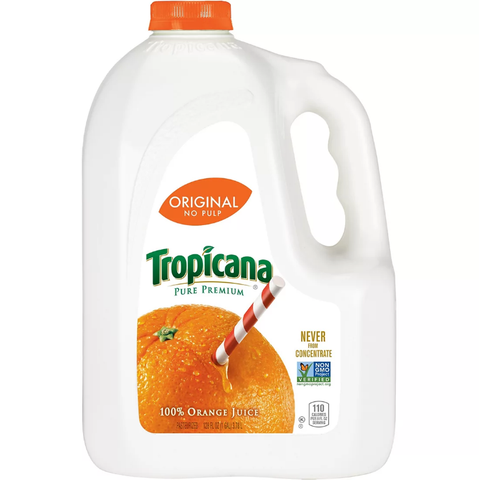 Tropicana Pure Premium Orange Juice. 128 oz.