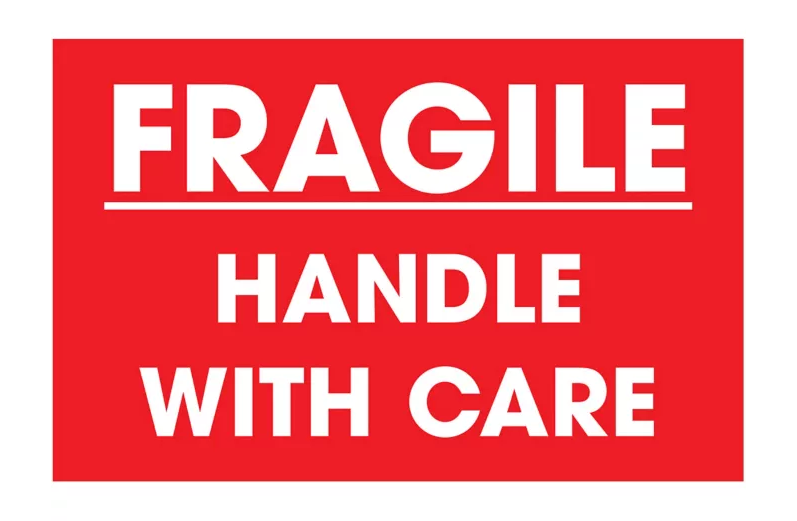 "Fragile/Handle with Care" Label - 3 x 5"