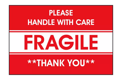 Please Handle with Care/Fragile/Thank You. Label - 2 x 3