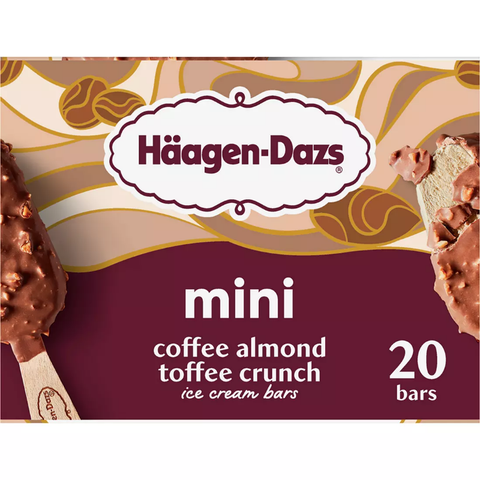 Haagen-Dazs Coffee Almond Crunch Ice Crean Bars. 20 ct.