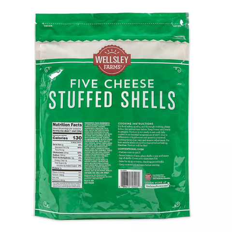 Wellsley Farms Five Cheese Stuffed Shells. 4 lbs.