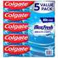 Colgate Max Fresh Toothpaste with Mini Breath Strips. Cool Mint (7.3 oz. 5 pk)