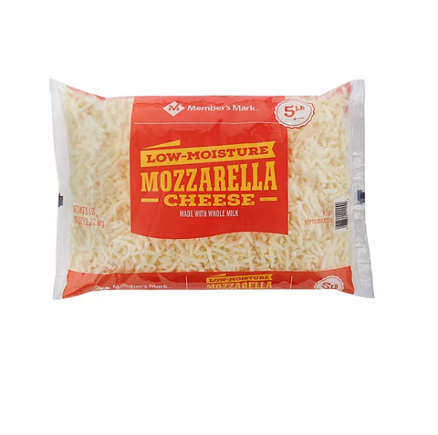 Member's Mark Shredded Mozzarella Cheese, Whole Milk Low-Moisture (5 lbs.)
