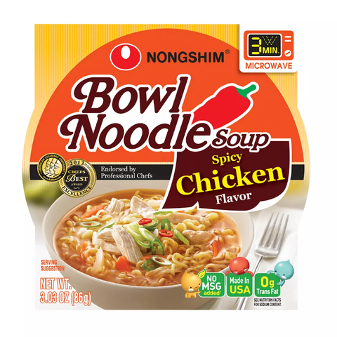 Nong Shim Spicy Chicken Bowl Noodle Soup. 12 pk. 3.03 oz.