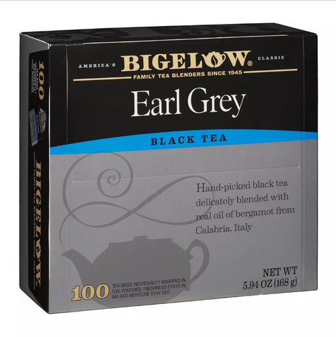 Bigelow Earl Grey Black Tea. 100 ct.