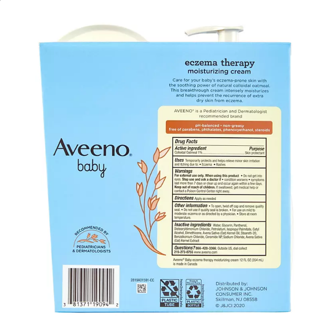 Aveeno Baby Eczema Therapy Moisturizing Cream