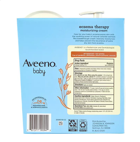 Aveeno Baby Eczema Therapy Moisturizing Cream (7.3 oz. and 12 fl. oz.)