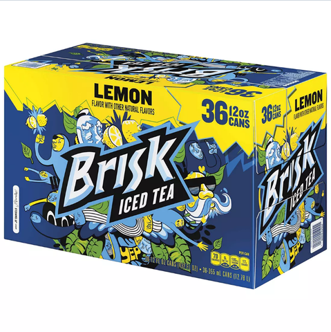 Lipton Brisk Lemon Iced Tea. 36 pk. 12 oz.